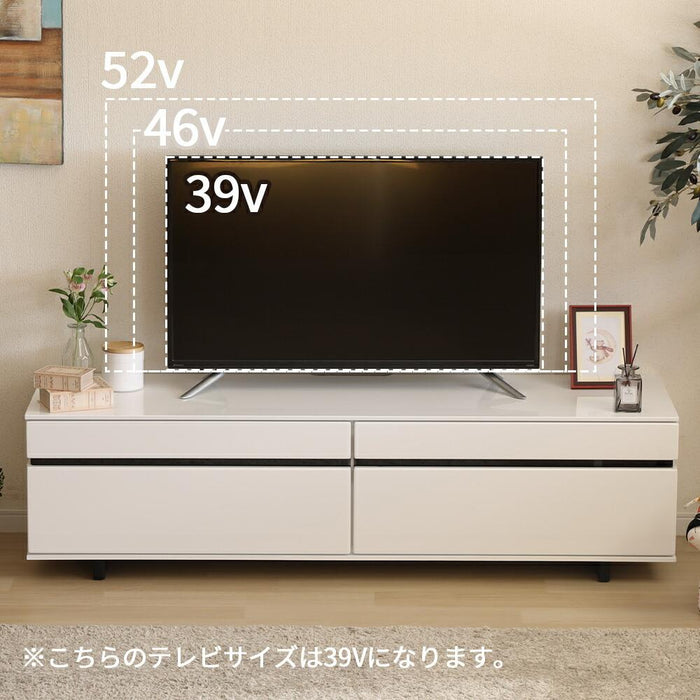 テレビ台 ローボード 白 150 テレビボード リビング ボード ロータイプ TV 台 収納 ホワイト 北欧 リビング収納 TVボード AV台 モダン シンプル おしゃれ デッキ収納 ハイグロス 光沢 鏡面 つや 引き出し 新生活 送料無料