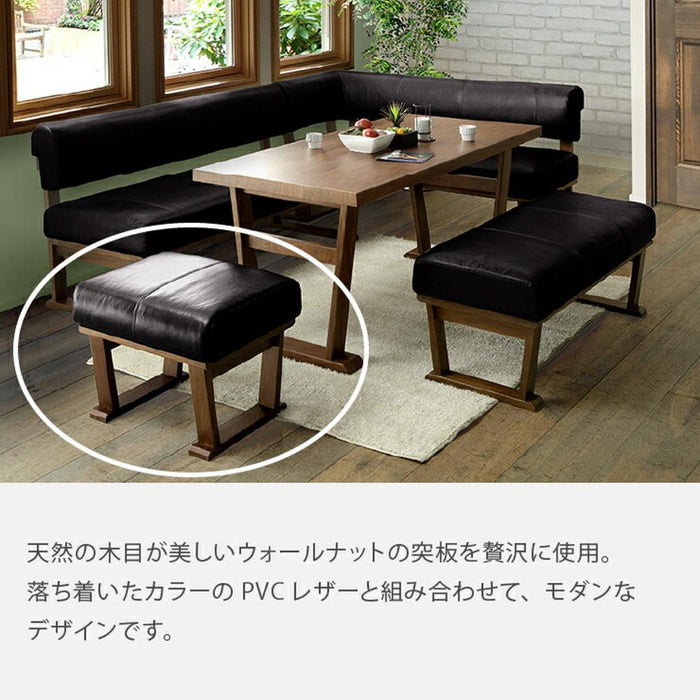 スツール 単品 北欧 幅 55 リビングチェア リビダイ LD おしゃれ 木製 ブラウン BR 茶 ブラック BK 黒 レザー PVC 合皮 ダイニングベンチ 一人用 シンプルくつろぎ ウッドチェア MBR 無垢 2本脚 新生活 送料無料