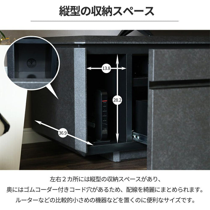 テレビボード テレビ台 幅 180 おしゃれ ロータイプ 引き出し 収納 大容量 セラミック調 黒 グレー ダークグレー TVラック TVボード リビング 収納 シンプル 高級 チェスト スタイリッシュ フルオープンレール 送料無料