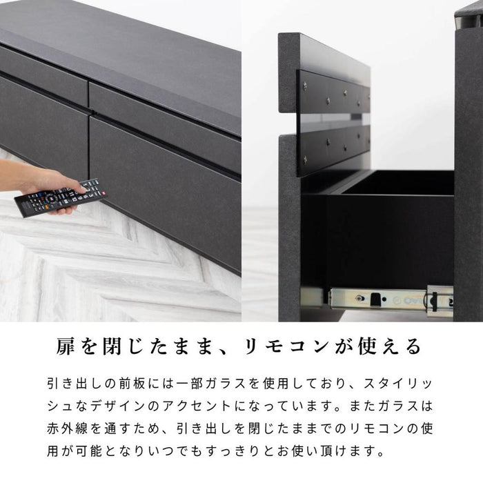 テレビボード テレビ台 幅 210 おしゃれ ロータイプ 引き出し 収納 大容量 セラミック調 黒 グレー ダークグレー TVラック TVボード リビング 収納 シンプル 高級 チェスト 新生活 スタイリッシュ フルオープンレール 送料無料