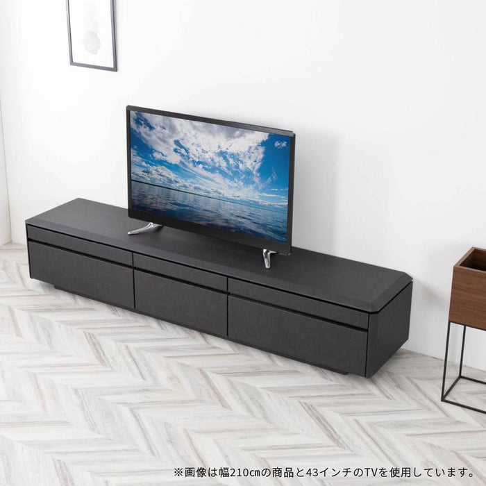テレビボード テレビ台 幅 210 おしゃれ ロータイプ 引き出し 収納 大容量 セラミック調 黒 グレー ダークグレー TVラック TVボード リビング 収納 シンプル 高級 チェスト 新生活 スタイリッシュ フルオープンレール 送料無料