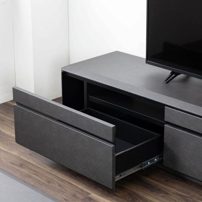 テレビボード テレビ台 幅 210 おしゃれ ロータイプ 引き出し 収納 大容量 セラミック調 黒 グレー ダークグレー TVラック TVボード リビング 収納 シンプル 高級 チェスト 新生活 スタイリッシュ フルオープンレール 送料無料