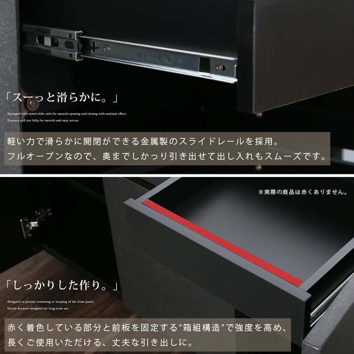 サイドボード 幅120 奥行43 高さ80 チェスト 収納 大容量 可動棚 リビング ベッド横 おしゃれ シンプル ストーン セラミック調 グレー ダークグレー 石目柄 黒 クール 新生活 スタイリッシュ チェスト リビング 送料無料