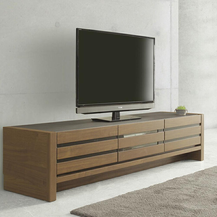 テレビボード テレビ台 幅 180 おしゃれ ロータイプ 収納 大容量 引き出し フルオープンレール オーク 無垢材 木目 ブラウン ナチュラル TVラック TVボード 可動棚 フラップ扉 高級 シンプル テレビ TV 収納 新生活 送料無料