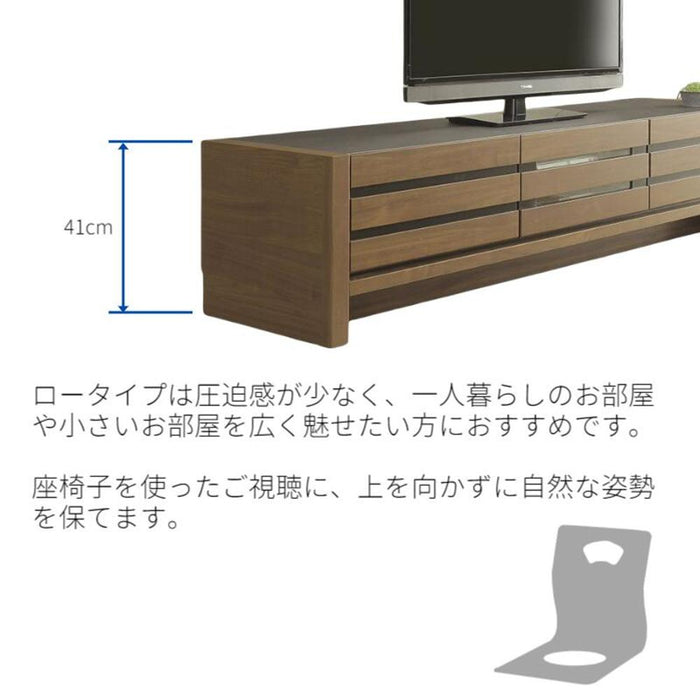 テレビボード テレビ台 幅 180 おしゃれ ロータイプ 収納 大容量 引き出し フルオープンレール オーク 無垢材 木目 ブラウン ナチュラル TVラック TVボード 可動棚 フラップ扉 高級 シンプル テレビ TV 収納 新生活 送料無料