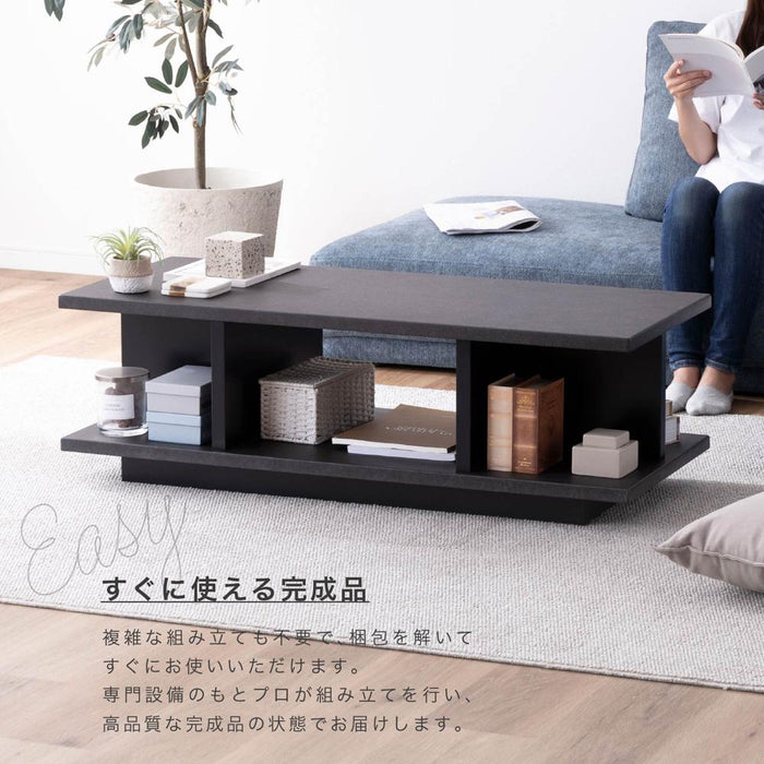 センターテーブル ローテーブル 黒 収納付き 幅110cm 長方形 ラック ブラック セラミック ウォールナット リビングテーブル 木製 収納 ナイトテーブル シンプル モダン デザイン棚 高級 本収納 新生活 サンキ 送料無料