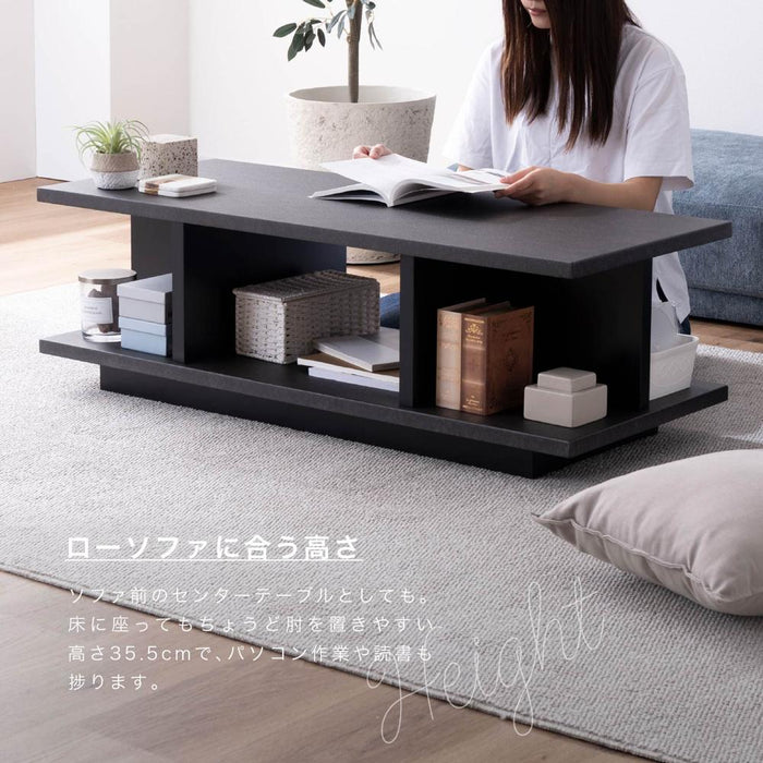 センターテーブル ローテーブル 黒 収納付き 幅110cm 長方形 ラック ブラック セラミック ウォールナット リビングテーブル 木製 収納 ナイトテーブル シンプル モダン デザイン棚 高級 本収納 新生活 サンキ 送料無料