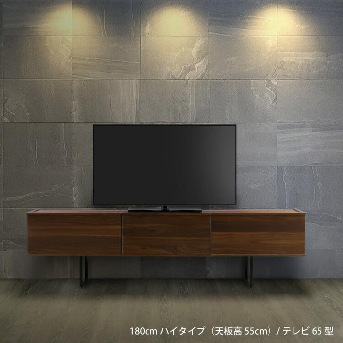 テレビ台 ローボード 180 テレビボード 半完成品 リビングボード 木製 TV台 リビング 収納 テレビラック スチール脚 収納棚 TVボード おしゃれ 脚付き 高さ調整 大型テレビ テレビ ウォールナット 天然木 ロボット掃除機