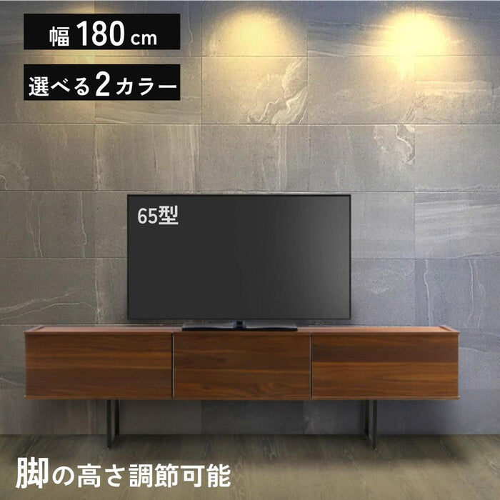 テレビ台 ローボード 180 テレビボード 半完成品 リビングボード 木製 TV台 リビング 収納 テレビラック スチール脚 収納棚 TVボード おしゃれ 脚付き 高さ調整 大型テレビ テレビ ウォールナット 天然木 ロボット掃除機