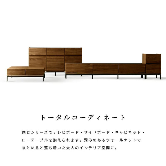 サイドボード リビングボード 100幅 収納 可動棚 金属フレーム モダン 高級感 おしゃれ 組み立て（工具入り） セラミック柄天板 無垢突板 ウォールナット材 ウレタン塗装 新生活 送料無料