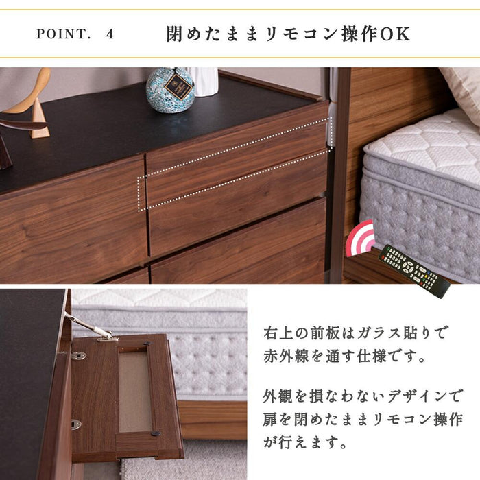 サイドボード リビングボード 100幅 収納 可動棚 金属フレーム モダン 高級感 おしゃれ 組み立て（工具入り） セラミック柄天板 無垢突板 ウォールナット材 ウレタン塗装 新生活 送料無料
