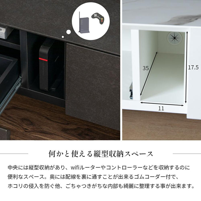 テレビボード テレビ台 180 大理石調 ホワイト 白 セラミック調 ブラック 黒 180cm ローボード 180 TVボード 本体完成品 シンプル モダン リビング 収納 引き出し 幅180cm TV台 TVボード 脚付き 赤外線 リモコン操作