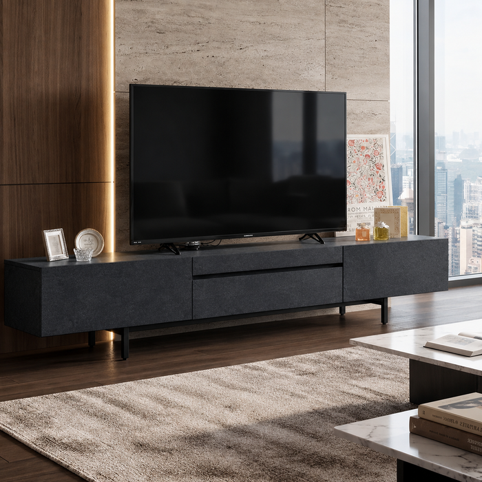 テレビボード  幅210cm セラミック調 大理石調 高級感 モダン