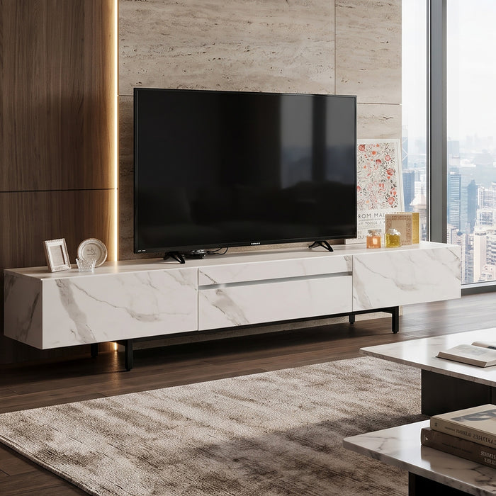 テレビボード  幅210cm セラミック調 大理石調 高級感 モダン