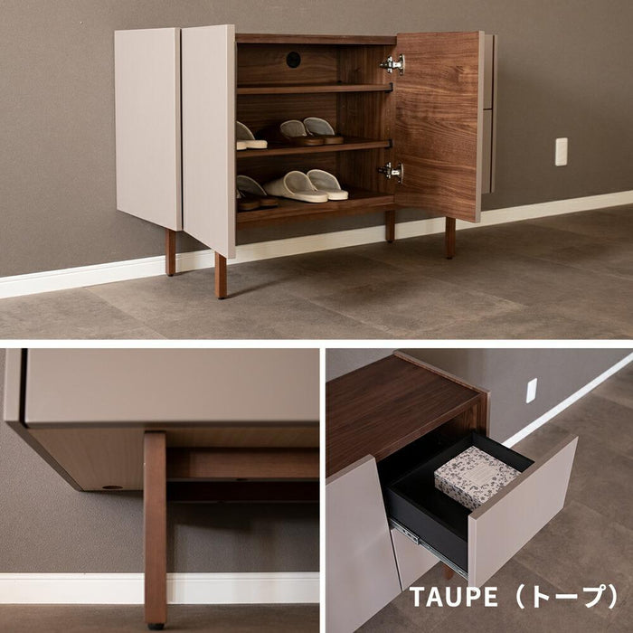 サイドボード リビングボード 120 TAUPE トープ くすみ グレー ベージュ 120cm 収納 棚 キャビネット 木製 おしゃれ 収納  脚 テレビ ボード TV台 キッチン カウンター リビング ラック 幅120 高級感 脚付き