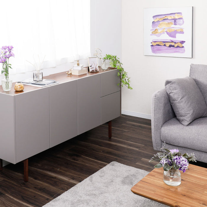 サイドボード  幅160cm くすみカラー taupe オーク ウォールナット 突板 北欧