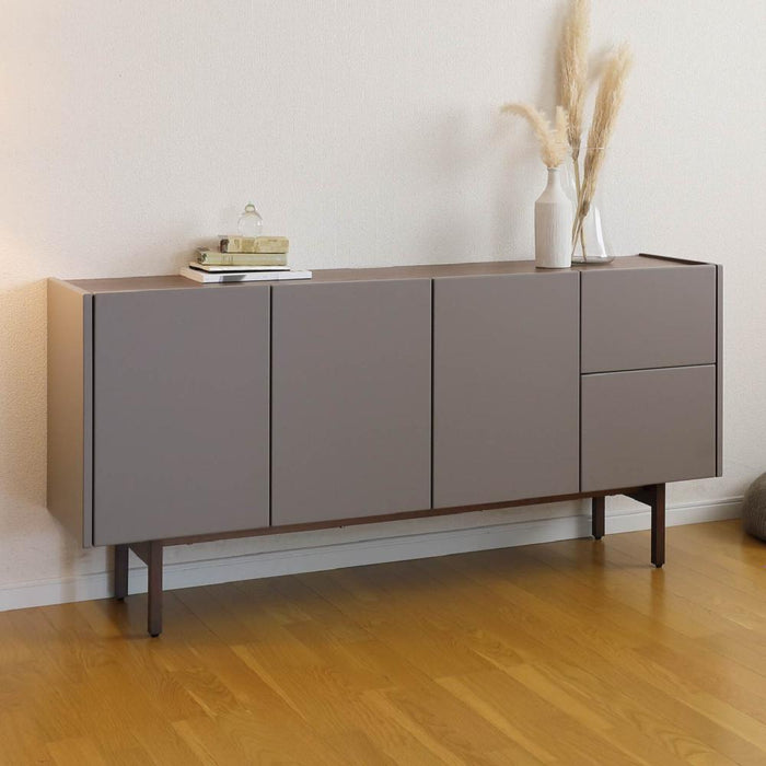 サイドボード リビングボード 160 TAUPE トープ くすみ グレー ベージュ 160cm 収納 棚 キャビネット 木製 おしゃれ 大容量収納  脚 テレビ ボード TV台 キッチン カウンター リビング ラック 幅160 高級感 脚付き
