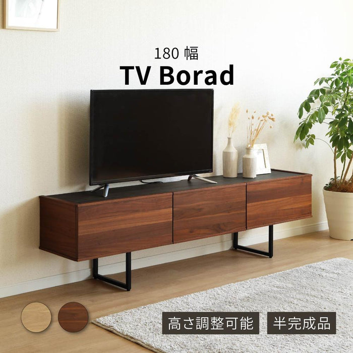 テレビ台 テレビボード ローボード 180 突板 リビング収納 おしゃれ TV台 180cm 脚 木製 半完成品 大容量 収納 引き出し セラミック調 モルタル調 ウォールナット オーク モダン TVボード 赤外線 リモコン操作