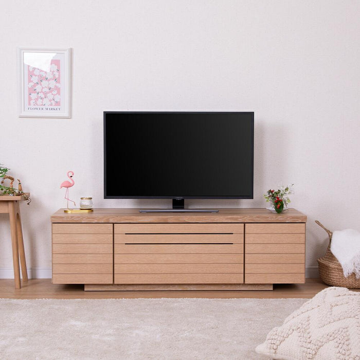 テレビ台 ローボード 幅120cm 完成品 収納 引き出し おしゃれ 北欧 テレビボード 格子 ルーバー 木目 オーク ホワイトオーク 突板 ベージュ リビングボード ロータイプ 高さ 36 cm TV台 ナチュラル 赤外線 リモコン操作