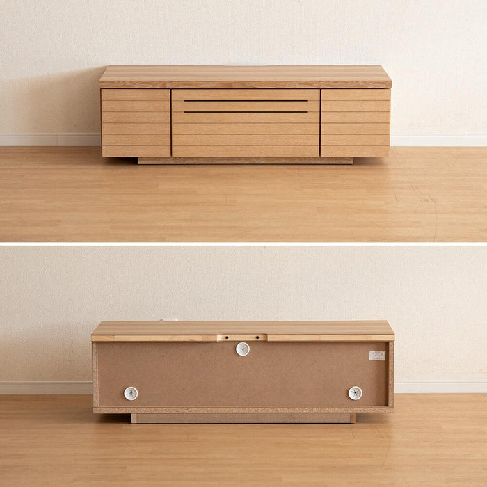 テレビ台 ローボード 幅120cm 完成品 収納 引き出し おしゃれ 北欧 テレビボード 格子 ルーバー 木目 オーク ホワイトオーク 突板 ベージュ リビングボード ロータイプ 高さ 36 cm TV台 ナチュラル 赤外線 リモコン操作
