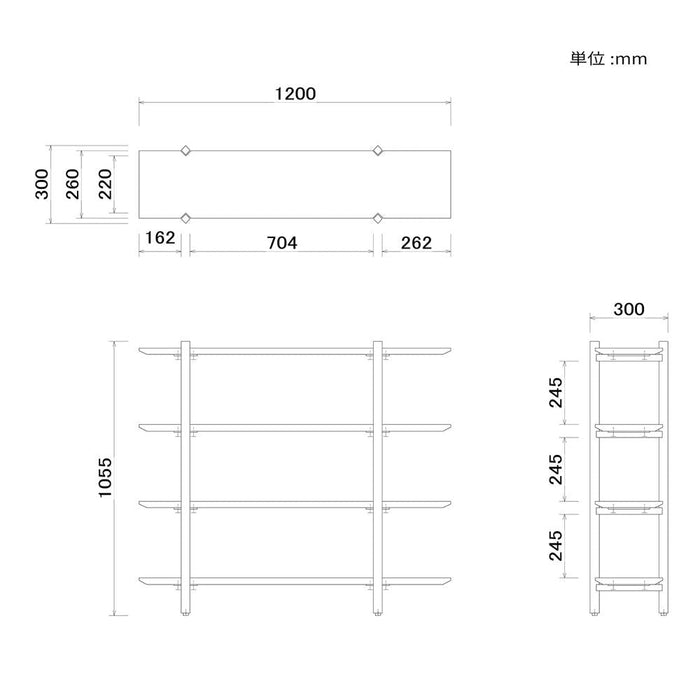 シェルフ オープンシェルフ 120cm 幅 収納棚 おしゃれ 北欧 リビング 収納 オープンラック 木製 ラック 棚 4段 ディスプレイラック 本棚 飾り棚 マガジンラック シェルフ 本 CD 子供部屋 書斎 収納家具