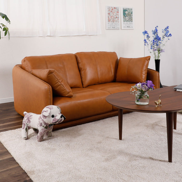 ソファ 2人 幅150cm 本革 クッション 2way ロータイプ 北欧