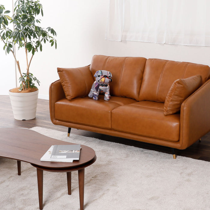 ソファ 2人 幅150cm 本革 クッション 2way ロータイプ 北欧