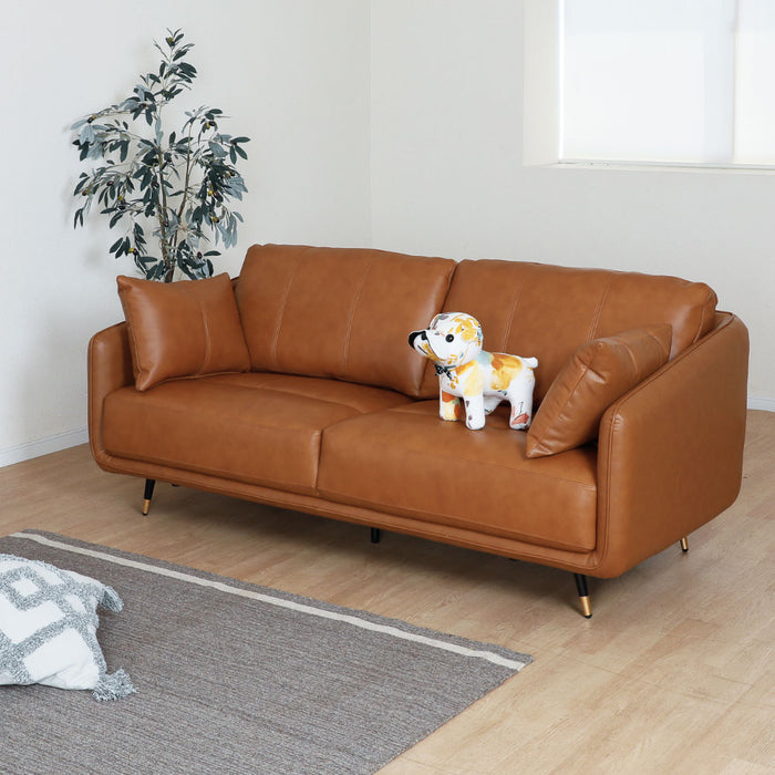 ソファ 3人 幅180cm 本革 クッション 2way ロータイプ 北欧