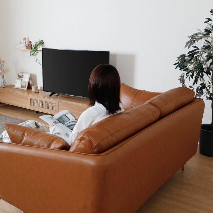 ソファ 3人 幅180cm 本革 クッション 2way ロータイプ 北欧