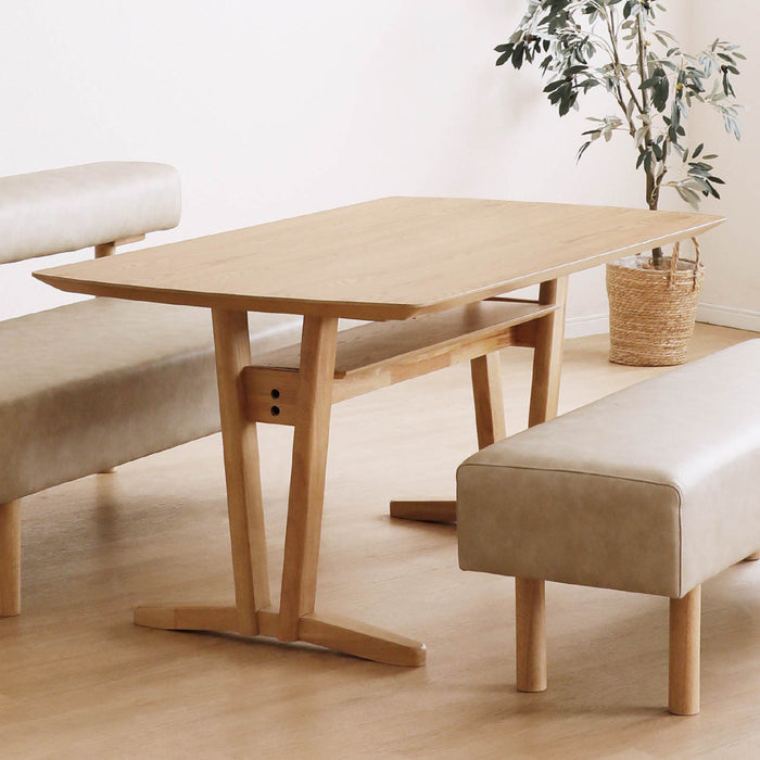 ダイニングテーブル 幅150cm 4人 2本脚 T字脚 オーク ウォールナット 突板 北欧