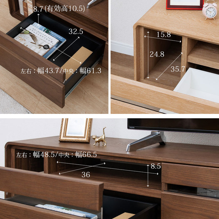 テレビボード 幅210cm 脚無OK 2way 丸 オーク 突板 北欧 costa