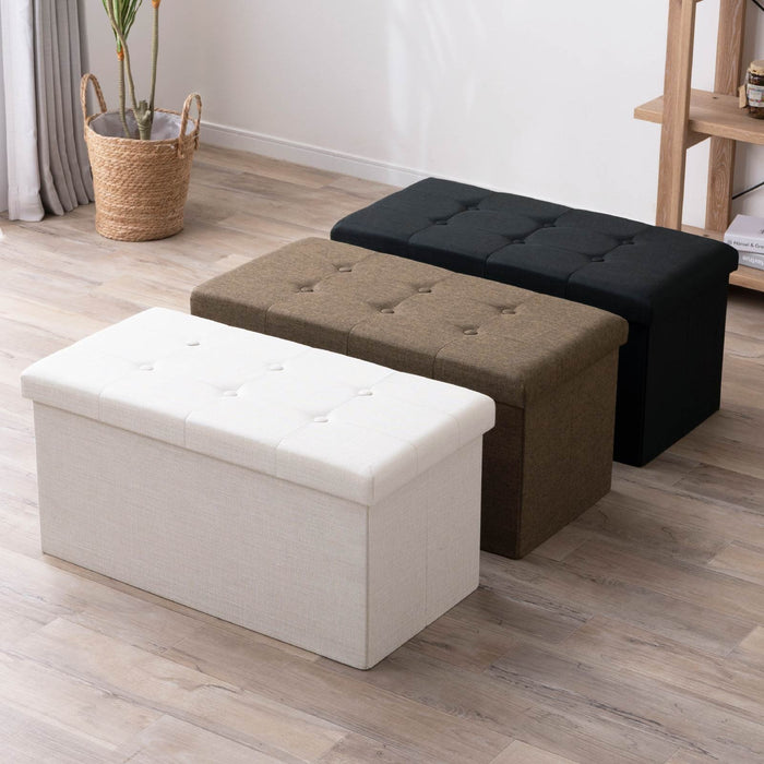 スツール 幅75.5cm 折りたたみ コンパクト 座れる 収納 ファブリック 新生活