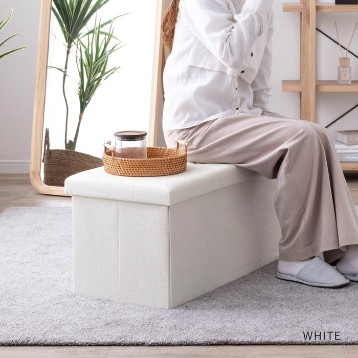 スツール 幅75.5cm 折りたたみ コンパクト 座れる 収納 ファブリック 新生活