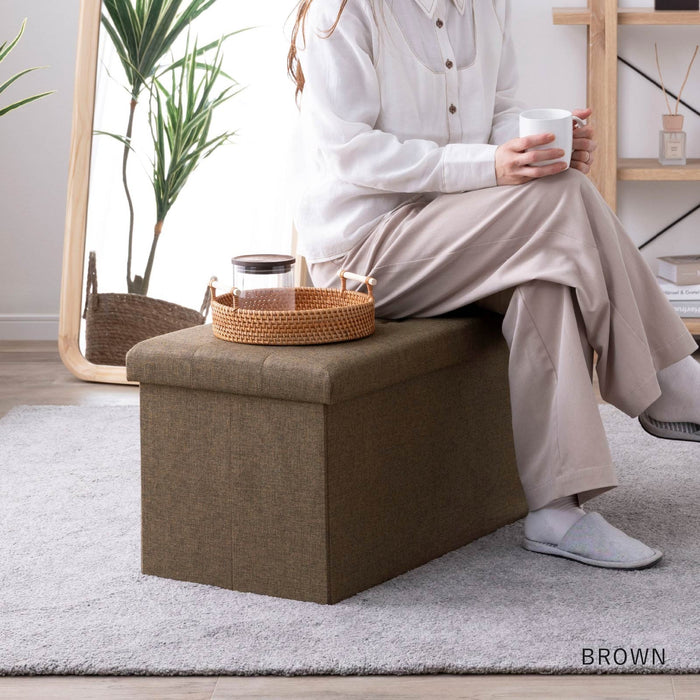 スツール 幅75.5cm 折りたたみ コンパクト 座れる 収納 ファブリック 新生活