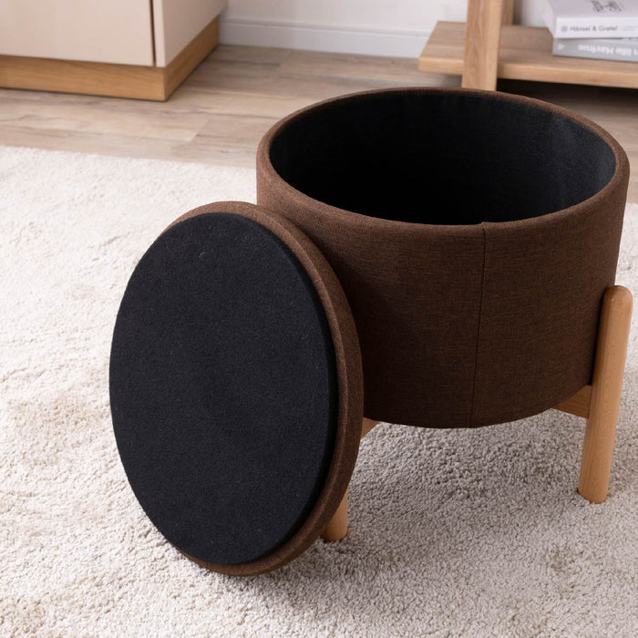 スツール 幅42.5cm 脚付き コンパクト 座れる 収納 ファブリック 新生活