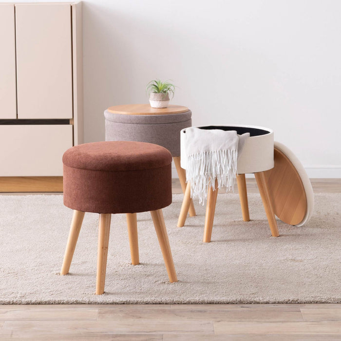 スツール 幅42cm コンパクト サイドテーブル 収納 ファブリック インテリア 新生活