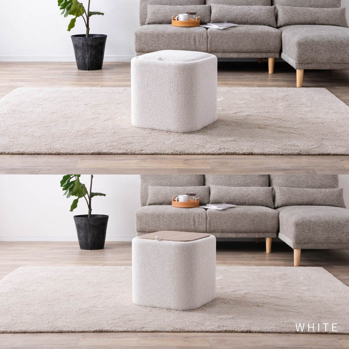 スツール 幅43cm コンパクト サイドテーブル 収納 ファブリック インテリア 新生活