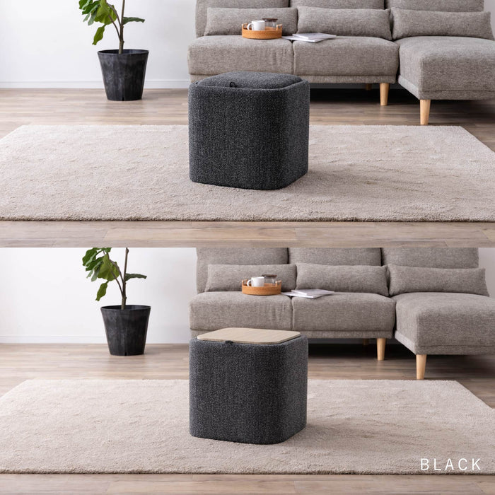 スツール 幅43cm コンパクト サイドテーブル 収納 ファブリック インテリア 新生活