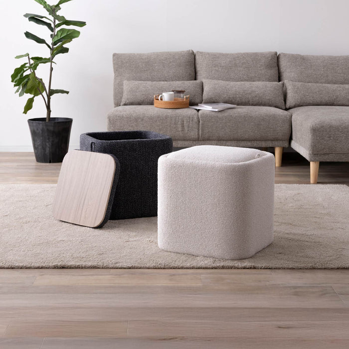 スツール 幅43cm コンパクト サイドテーブル 収納 ファブリック インテリア 新生活