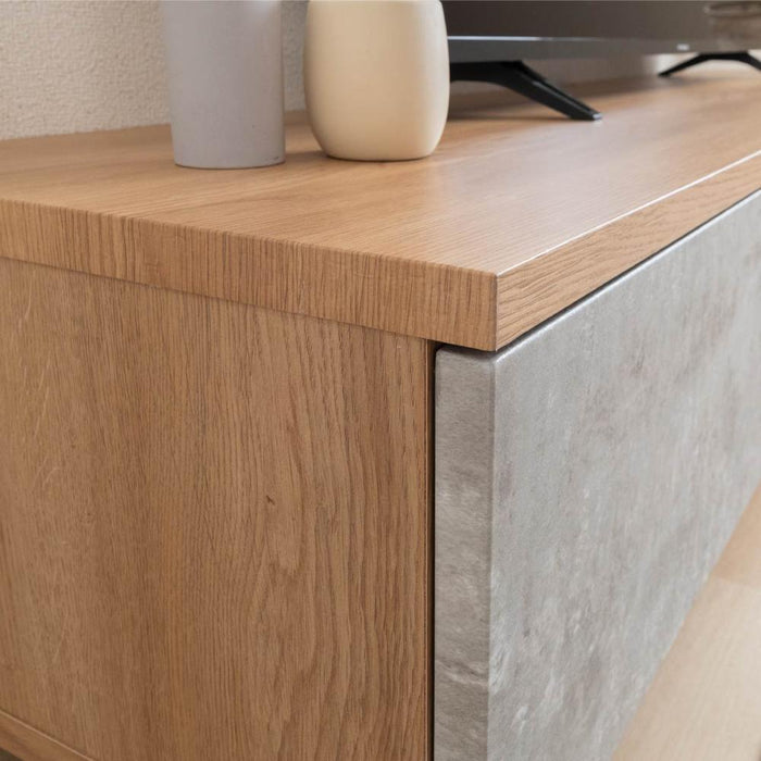 テレビボード 180 セラミック調 グレー テレビ台 180cm ローボード テレビボード 180 おしゃれ TVボード 完成品 シンプル モダン リビング収納 オーク調 大容量 収納 引き出し 幅180cm 大きめ TV台 TVボード 赤外線 リモコン操作