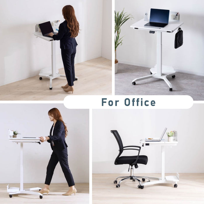 デスク 幅73cm 電動昇降式 キャスター付き オフィス パーソナルデスク 作業台
