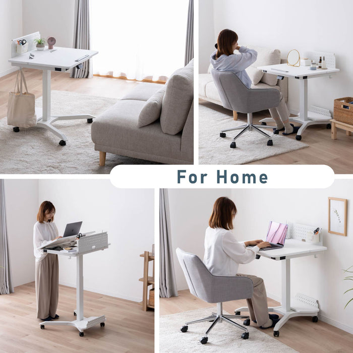 デスク 幅73cm 電動昇降式 キャスター付き オフィス パーソナルデスク 作業台